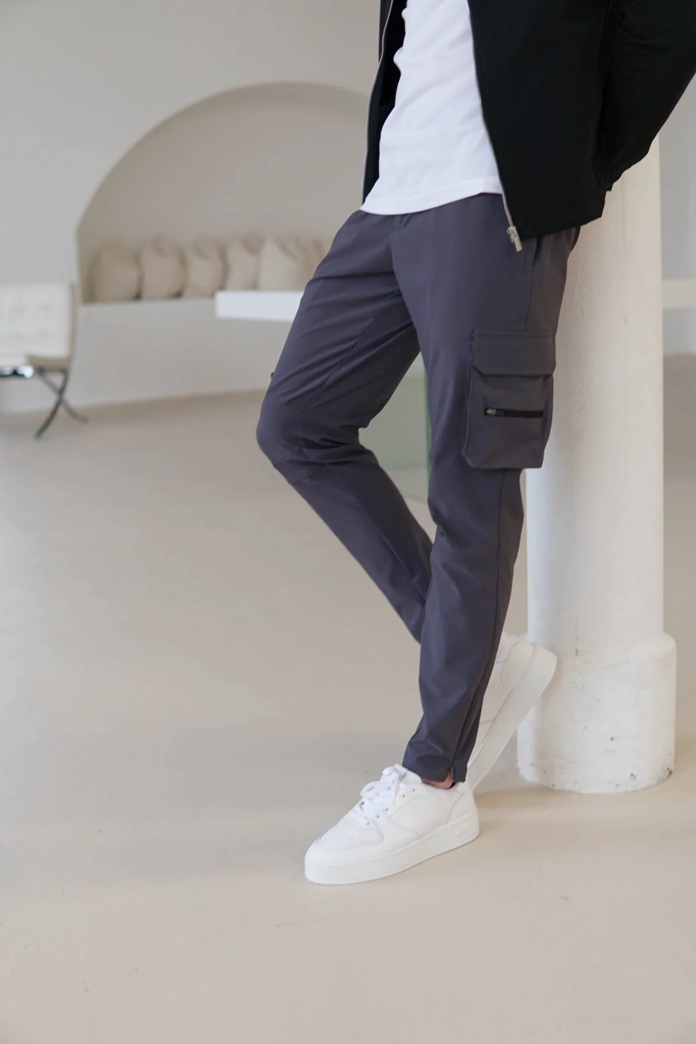 Tech Stretch Cargo Pant In Charcoal - Image 10